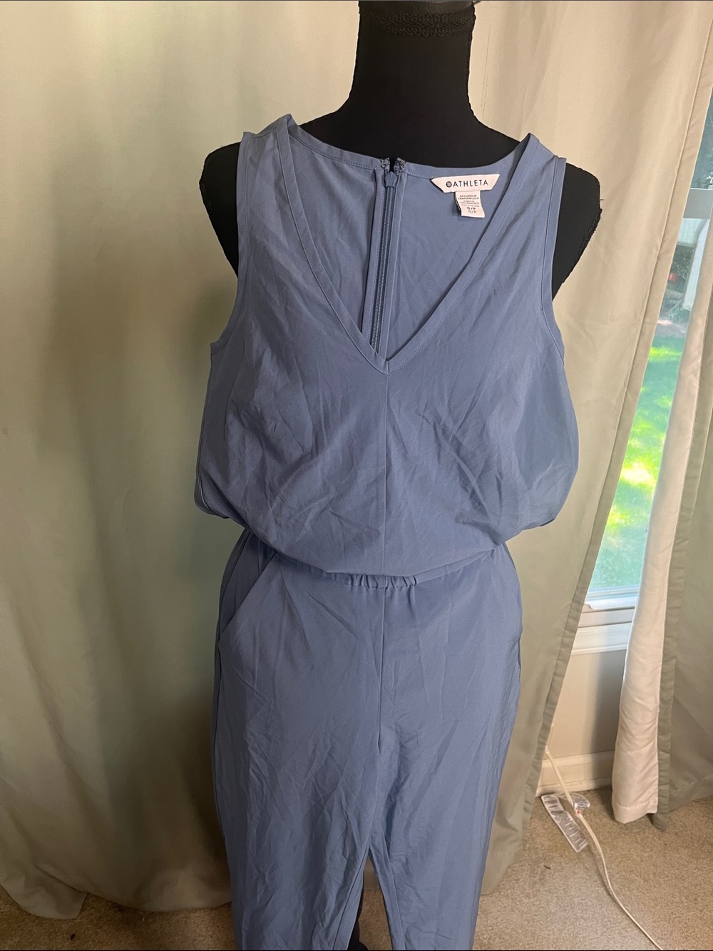 Athleta Light Blue Sleeveless V-Neck Jumpsuit